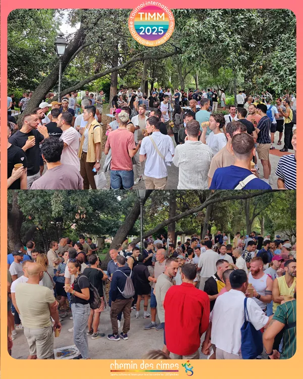La foule réunie dans un parc ombragé pour l'inauguration du tournoi, le vendredi 29 août 2025.